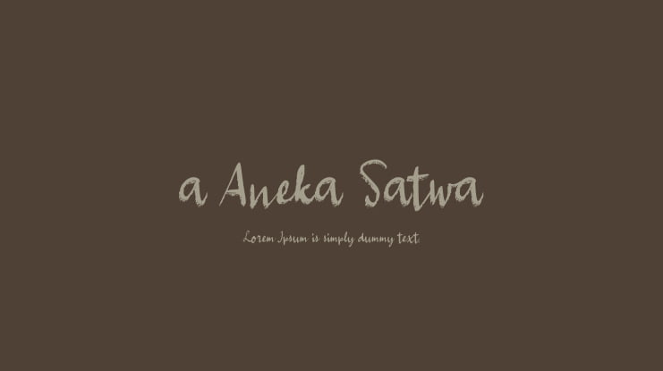 a Aneka Satwa Font