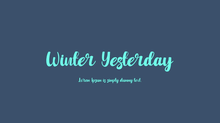 Winter Yesterday Font