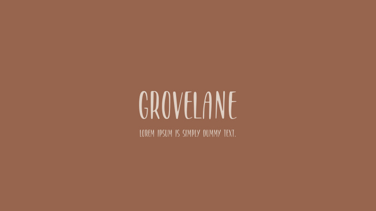 GROVELANE Font