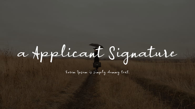 a Applicant Signature Font