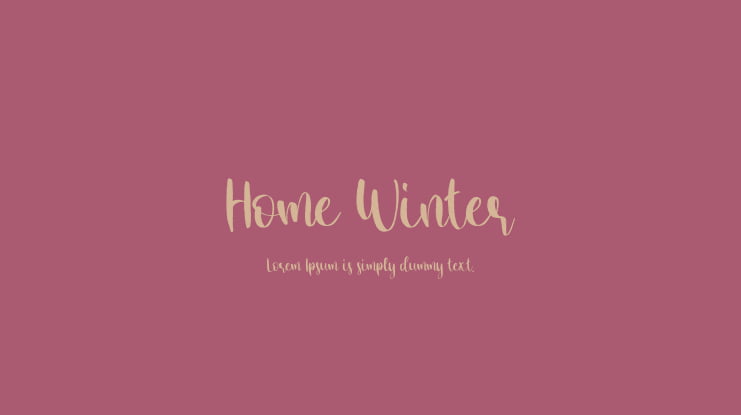 Home Winter Font