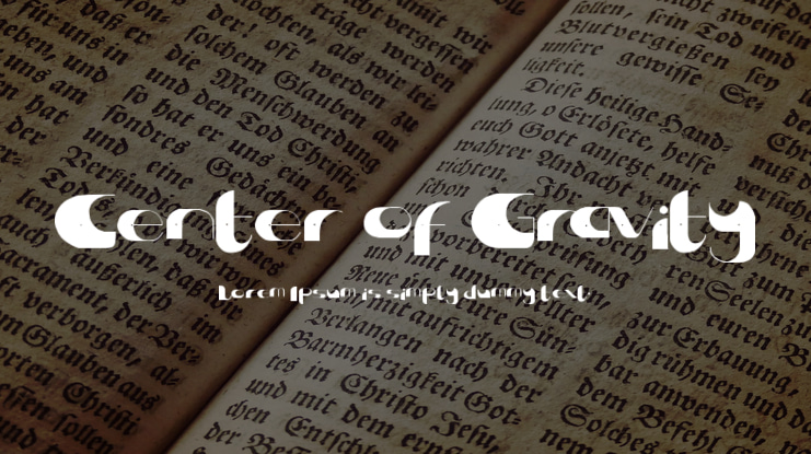 Center of Gravity Font
