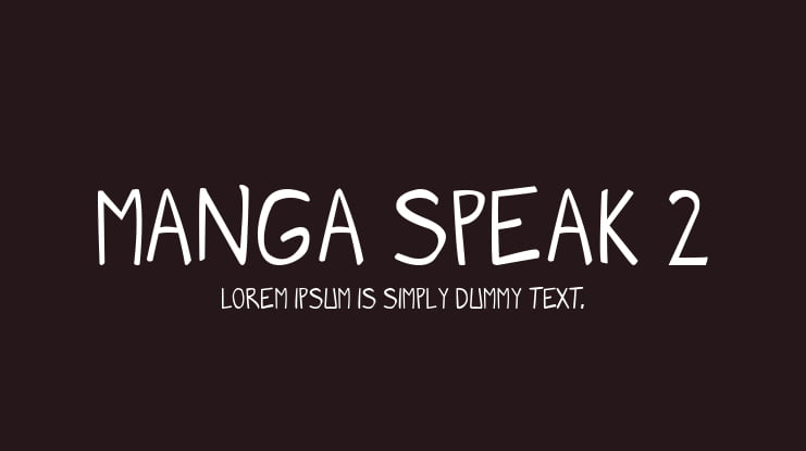 Manga speak 2 Font Family