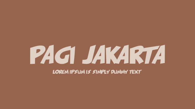 PAGI JAKARTA Font
