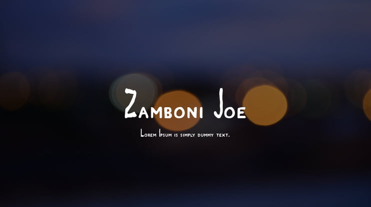 Zamboni Joe Font Family