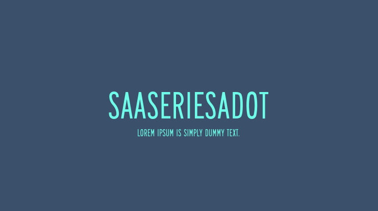 SaaSeriesADOT Font Family