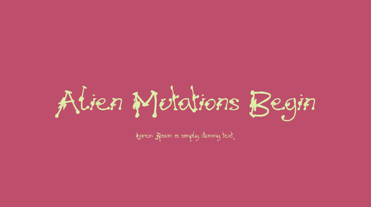 Alien Mutations Begin Font