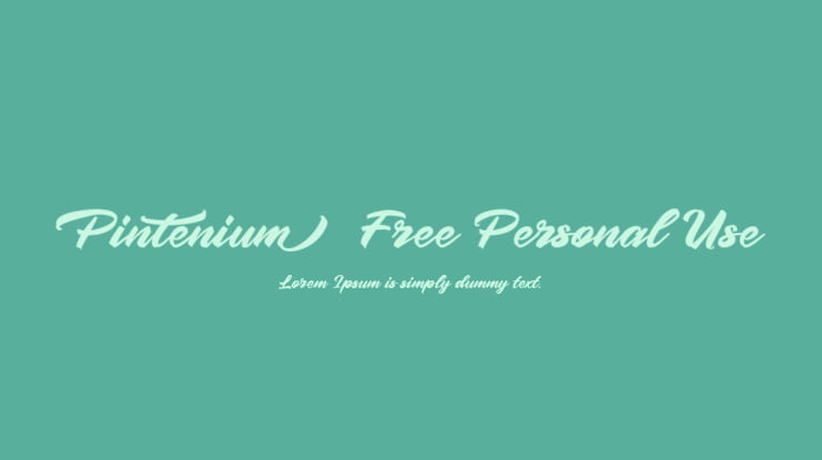 Pintenium  Free Personal Use Font