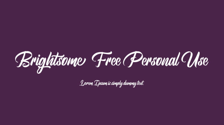 Brightsome  Free Personal Use Font