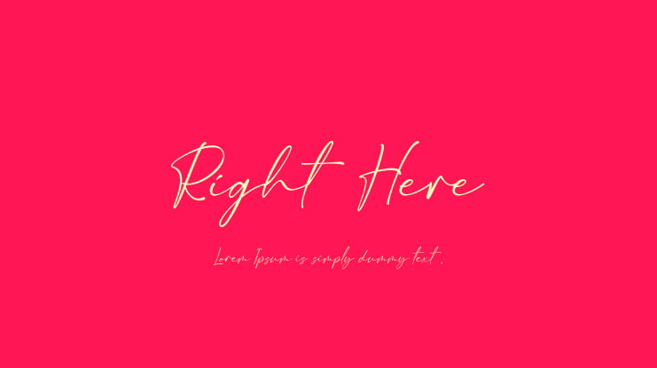 Right Here Font
