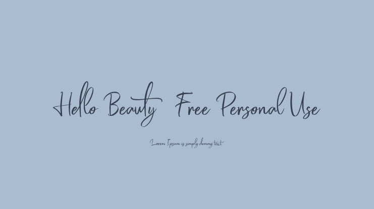 Hello Beauty  Free Personal Use Font