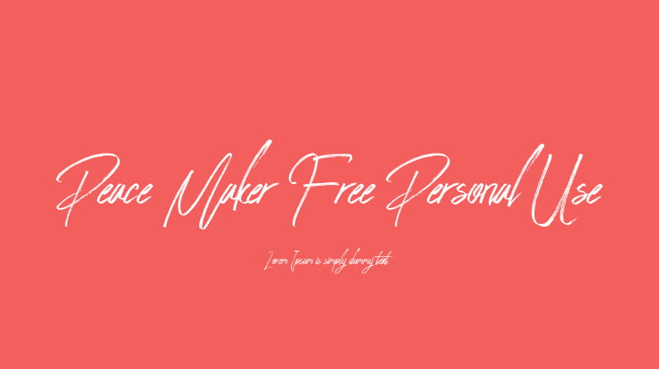 Peace Maker Free Personal Use Font