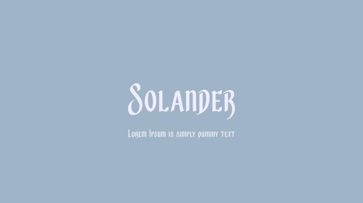 Solander Font