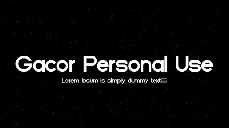 Gacor Personal Use Font