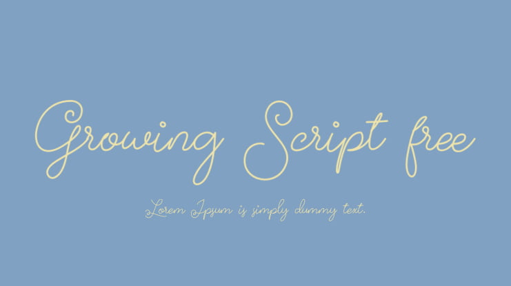 Growing Script free Font