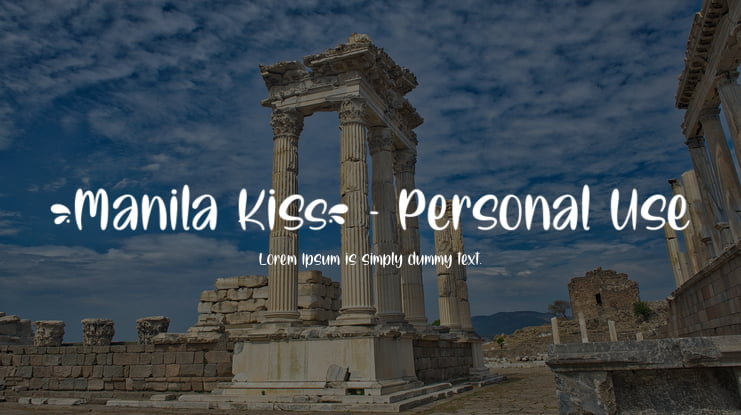 Manila Kiss - Personal Use Font