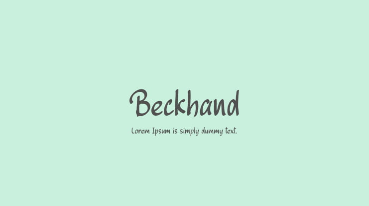 Beckhand Font Family