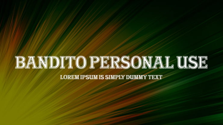 Bandito Personal Use Font