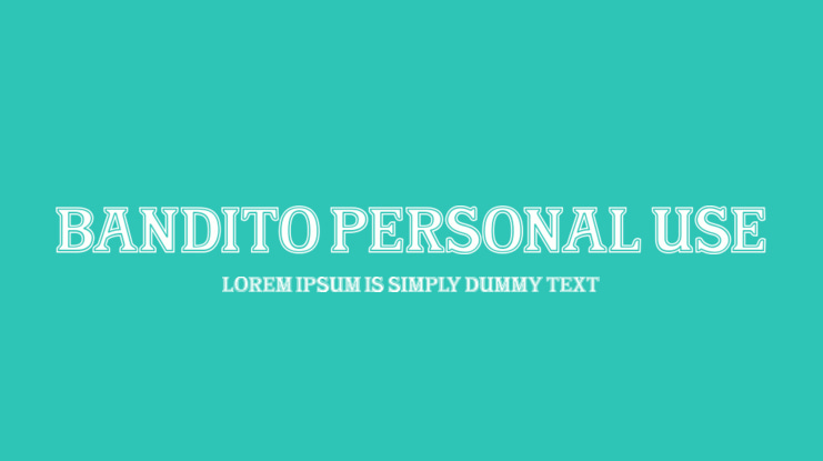 Bandito Personal Use Font