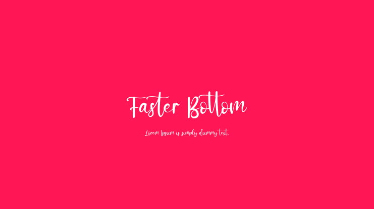 Faster Bottom Font Family