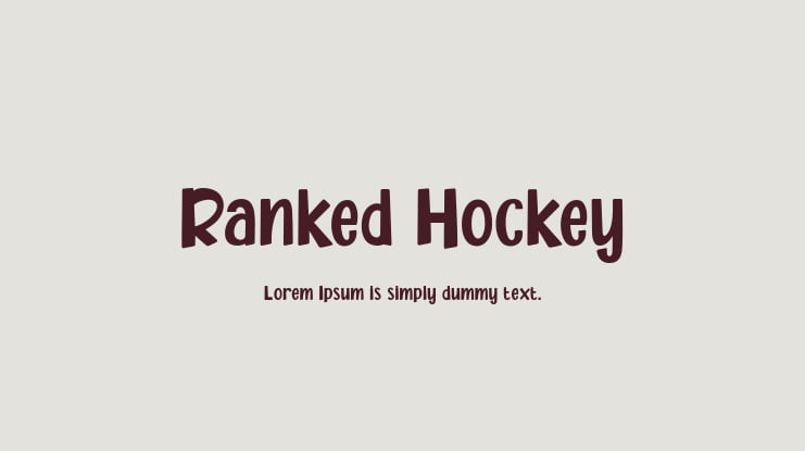 Ranked Hockey Font
