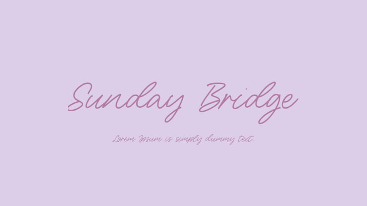 Sunday Bridge Font