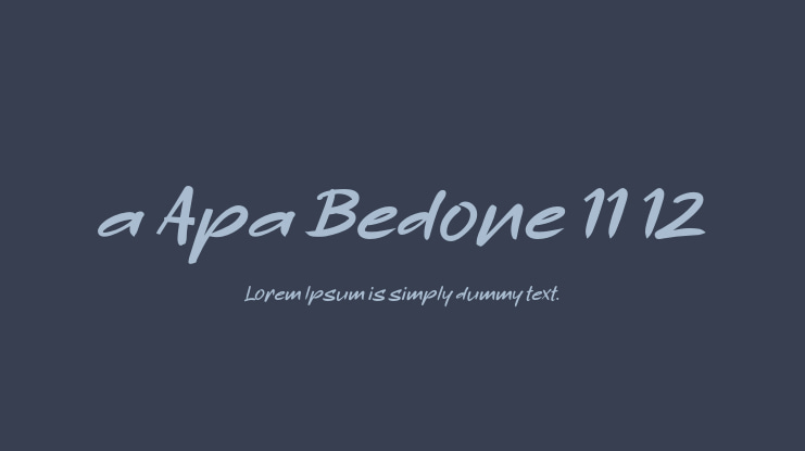 a Apa Bedone 11 12 Font