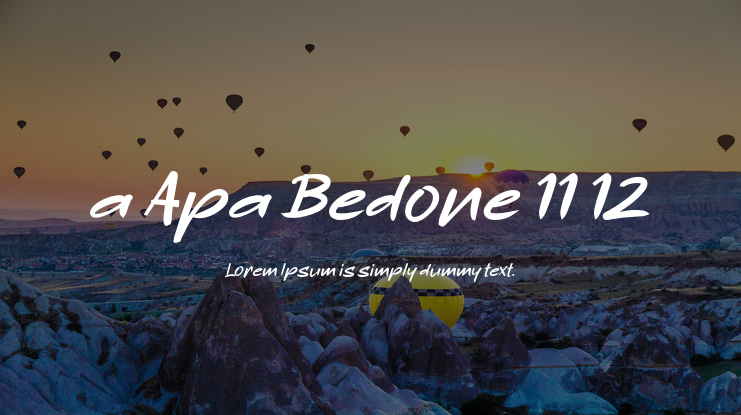 a Apa Bedone 11 12 Font