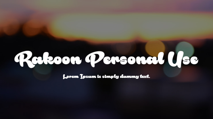 Rakoon Personal Use Font