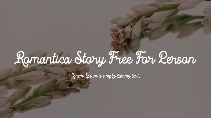 Romantica Story Free For Person Font