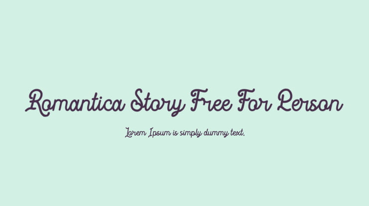 Romantica Story Free For Person Font
