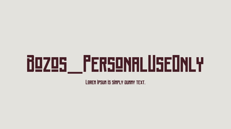 Bozos_PersonalUseOnly Font