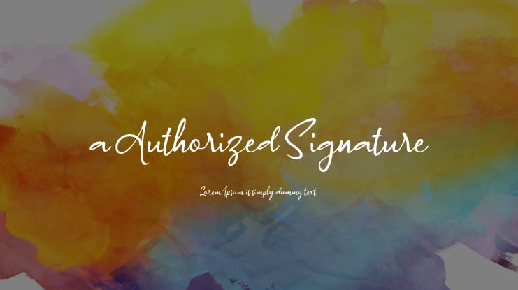 a Authorized Signature Font