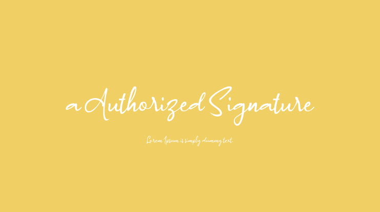 a Authorized Signature Font