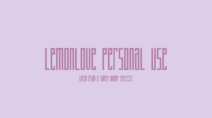 Lemonlove Personal Use Font
