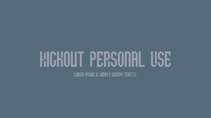 Kickout Personal Use Font