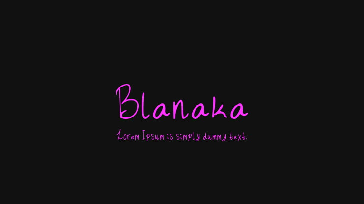 Blanaka Font