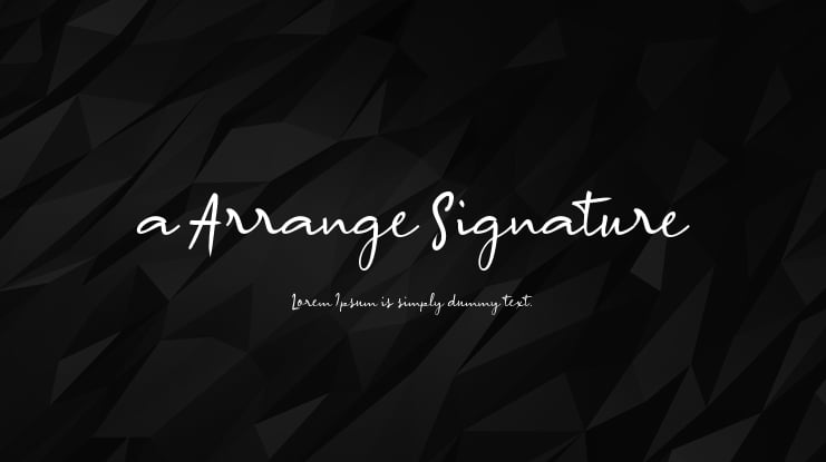 a Arrange Signature Font