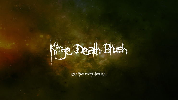 Klinge Death Brush Font