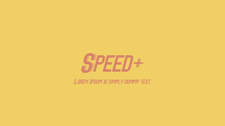 Speed+ Font Family