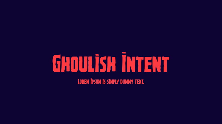 Ghoulish Intent Font Family