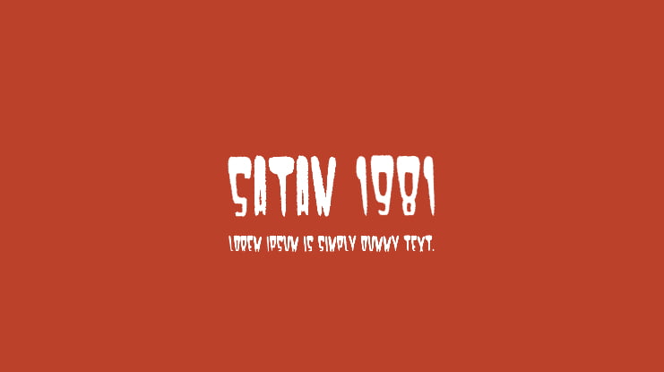 Satan 1981 Font