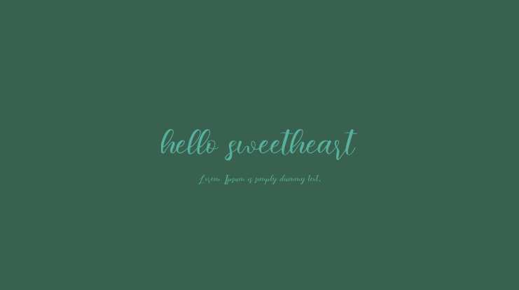 hello sweetheart Font