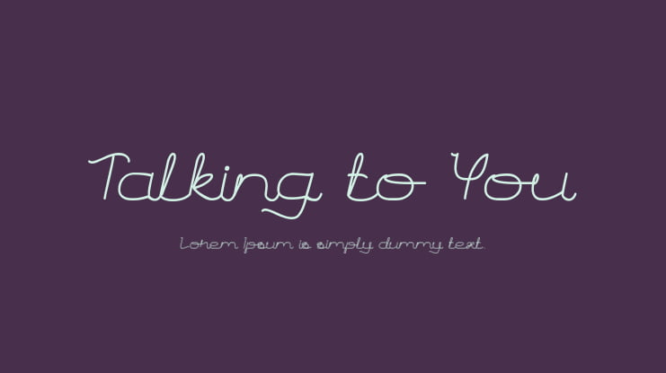 Talking to You Font Family