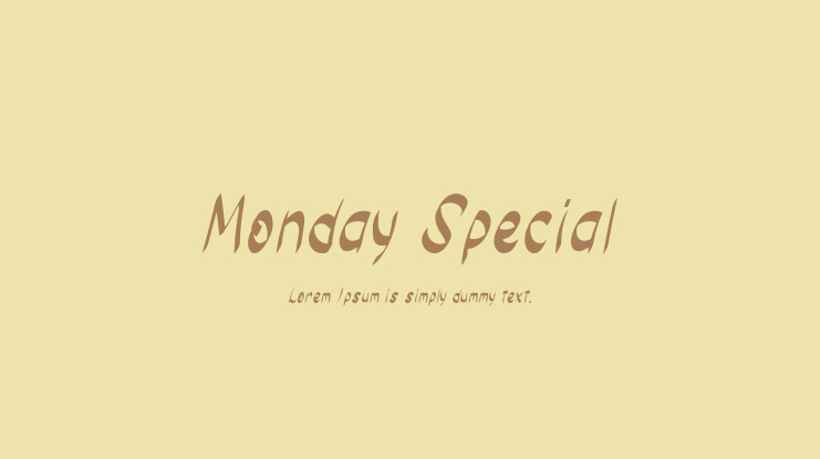 Monday Special Font