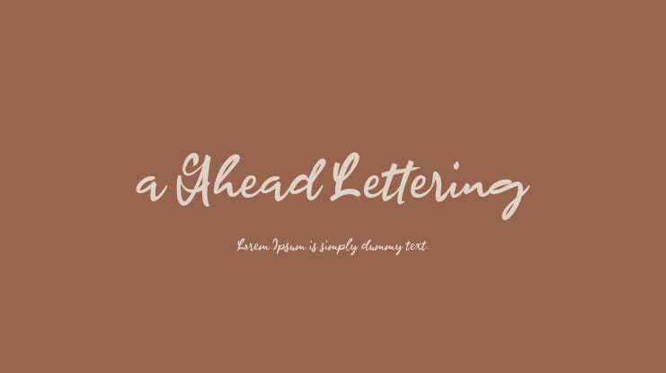 a Ahead Lettering Font