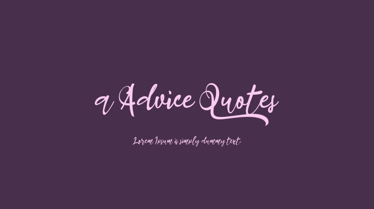 a Advice Quotes Font