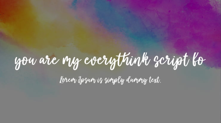 you are my everythink script fo Font