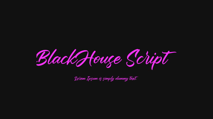 BlackHouse Script Font