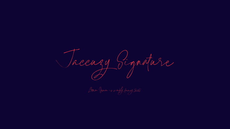 Jaccuzy Signature Font